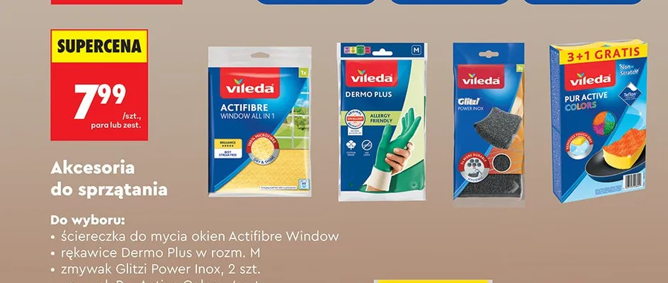Rękawice Vileda Dermo Plus promocja w Biedronka