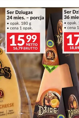 Ser Dziugas 24 mies. porcja promocja w Makro