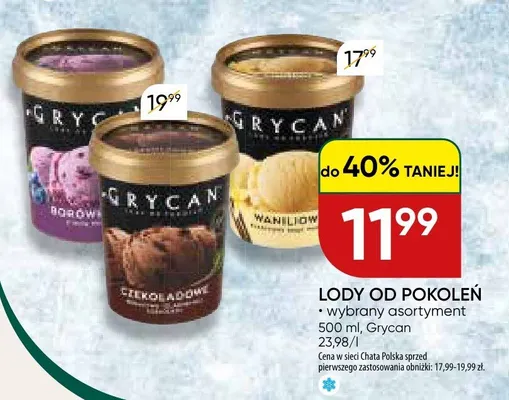 Lody od pokoleń wybrany asortyment promocja w Chata Polska