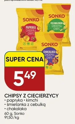 Chipsy z ciecierzycy Sonko śmietanka z cebulką promocja w Chata Polska