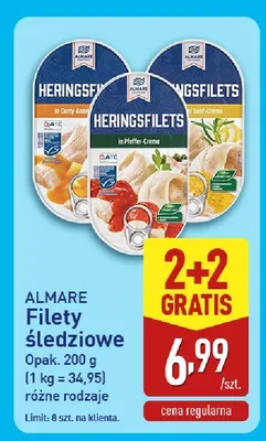 Filety śledziowe, różne rodzaje 2+2 GRATIS promocja w Aldi