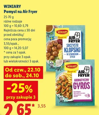 Pomysł na Air Fryer soczyste klopsiki w szwedzkim stylu Winiary promocja w Lidl