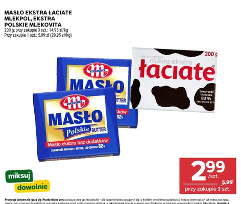 Masło ekstra Łaciate promocja w Stokrotka