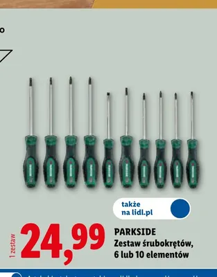 Zestaw śrubokrętów Parkside 6 elementów promocja w Lidl