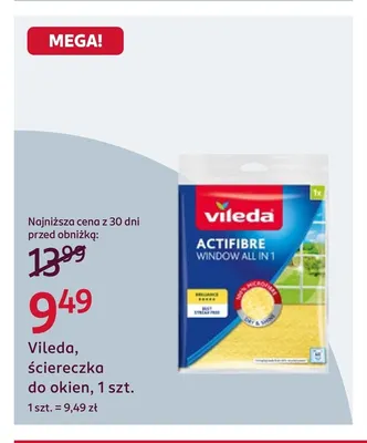 Ściereczka do okien Vileda promocja w Rossmann