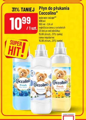 Płyn do płukania happy yellow Coccolino fresh & soft promocja w POLOmarket