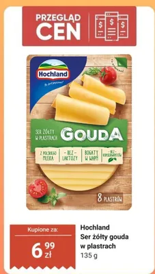 Ser żółty gouda w plastrach promocja w Dino