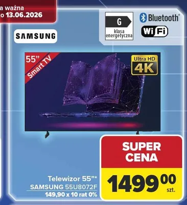 Telewizor 55" SAMSUNG 55U8072F promocja w Carrefour