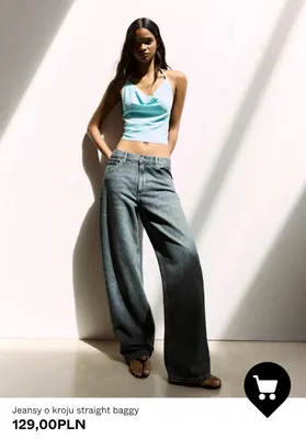 Jeansy o kroju straight baggy promocja w Bershka