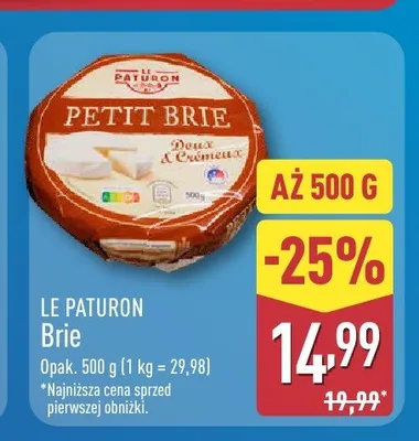 Ser Brie Le Paturon promocja w Aldi