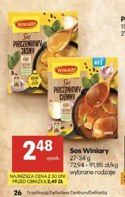 Sos pieczeniowy jasny Winiary promocja w Delikatesy Centrum