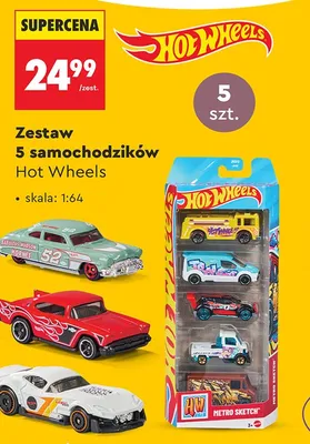 Zestaw 5 samochodzików Hot Wheels promocja w Biedronka