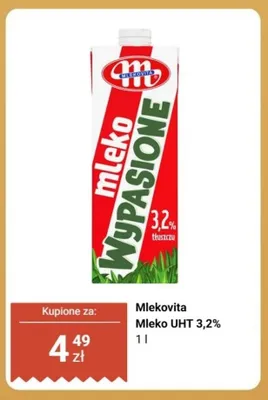 Mleko UHT 3,2% Mlekovita promocja w Biedronka
