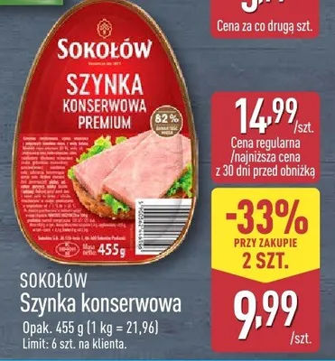Szynka konserwowa Premium promocja w Aldi
