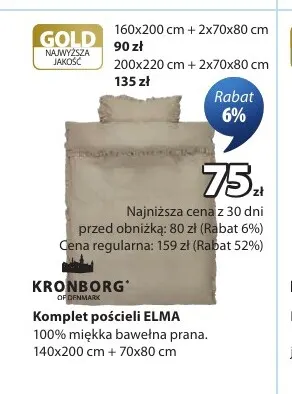 Komplet pościeli Elma 200x220 cm + 2x70x80 cm Kronborg promocja w Jysk