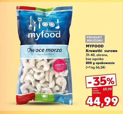 Krewetki surowe Myfood promocja w Kaufland