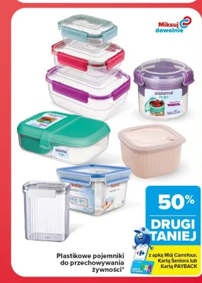 Plastikowe pojemniki do przechowywania żywności promocja w Carrefour Market