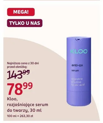 Rozjaśniające serum do twarzy Kloo promocja w Rossmann