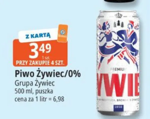 Piwo Żywiec/0% promocja w Leclerc
