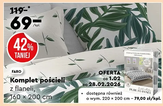 Komplet pościeli z flaneli 160x200 cm promocja w Biedronka Home