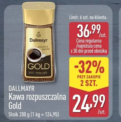 Kawa rozpuszczalna Gold DALLMAYR promocja w Aldi