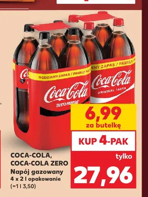 Napój gazowany Coca-Cola Zero 4-pak promocja w Kaufland