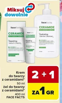 Krem do twarzy z ceramidami Face Facts promocja w Carrefour