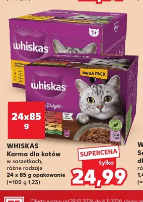 Karma dla kotów w saszetkach Whiskas 24-pak promocja w Kaufland