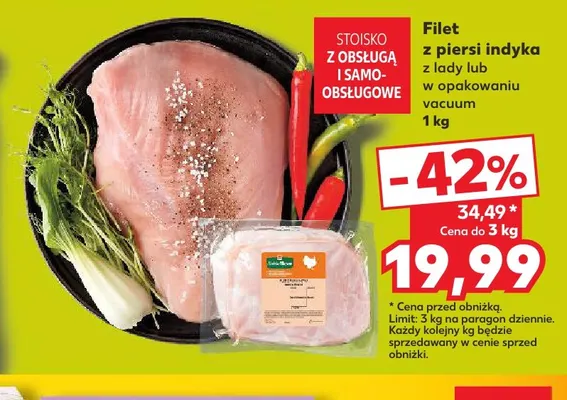 Filet z piersi indyka w opakowaniu vacuum promocja w Kaufland
