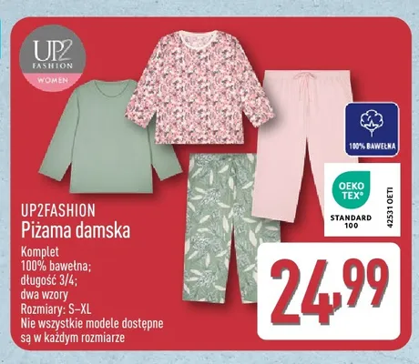 Piżama damska UP2Fashion promocja w Aldi