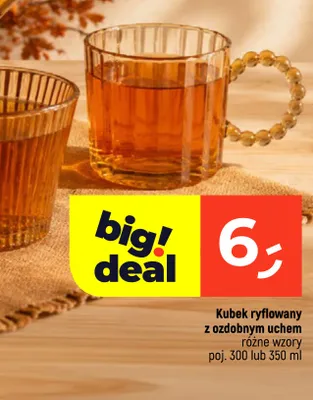 Kubek ryflowany z ozdobnym uchem 350 ml promocja w Dealz