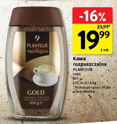 Kawa rozpuszczalna PLANTEUR des TROPIQUES Gold promocja w Intermarche