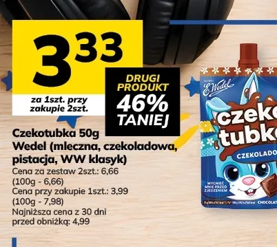 Czekotubka pistacja E.Wedel promocja w Hitpol