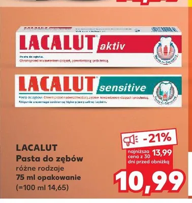 Pasta do zębów Lacalut Aktiv promocja w Kaufland