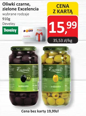 Oliwki czarne, zielone Excelencia Develey promocja w Market Point