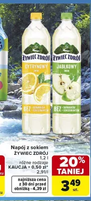 Napój z sokiem ŻYWIEC ZDRÓJ jabłkowy 1,2l promocja w Carrefour
