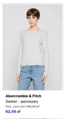 Sweter Abercrombie & Fitch jasnoszary promocja w Lounge by Zalando