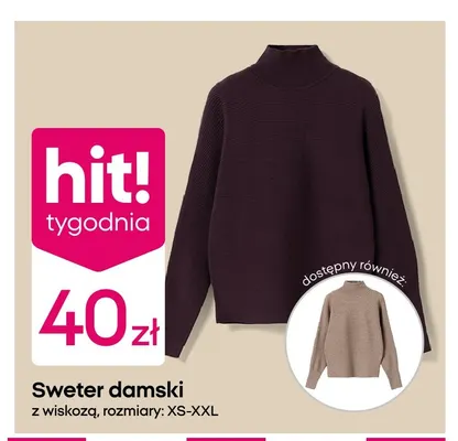 Sweter damski z wiskozą promocja w Pepco