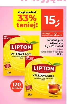 Herbata Lipton Yellow Label promocja w Dealz