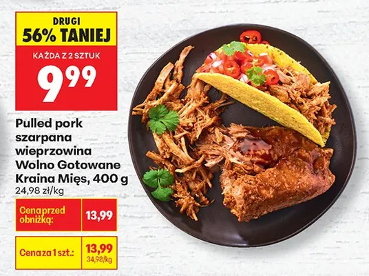 Pulled pork szarpana wieprzowina wolno gotowane promocja w Biedronka