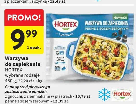 Warzywa do zapiekania penne z sosem serowym Hortex promocja w Intermarche