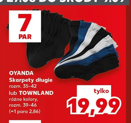 Skarpety długie 7-pak Townland promocja w Kaufland