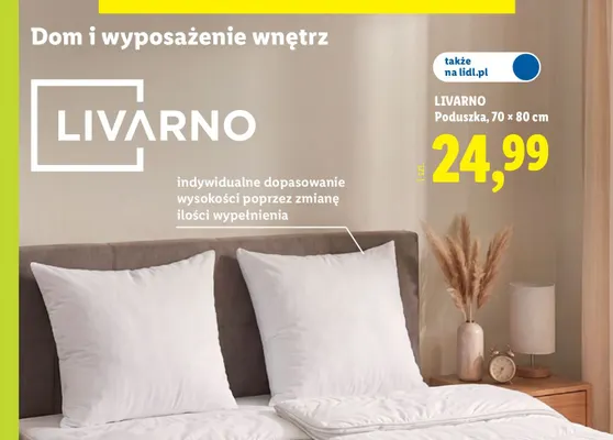 Poduszka Livarno 70x80 cm promocja w Lidl