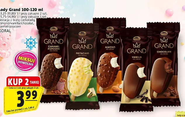 Lody Grand Pistachio Koral promocja w Prim Market