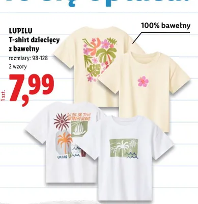 T-shirt dziecięcy z bawełny Lupilu promocja w Lidl