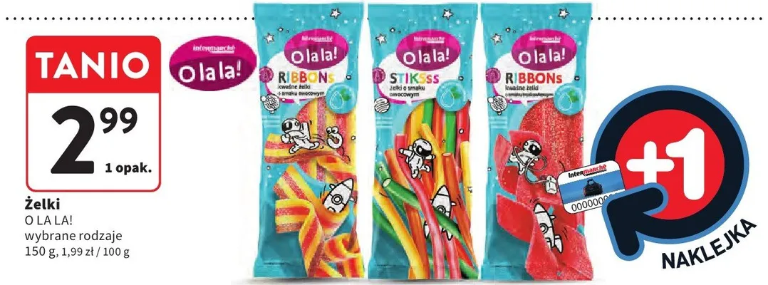 Żelki O La La! Stiksss smak owocowy promocja w Intermarche