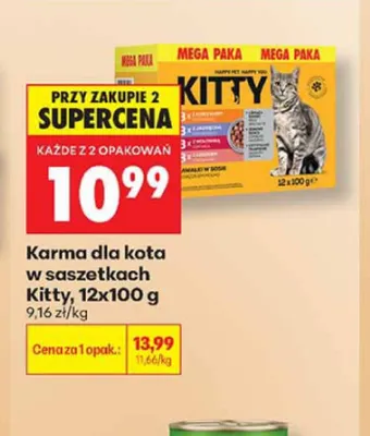 Karma dla kota w saszetkach Kitty kawałki w sosie promocja w Biedronka
