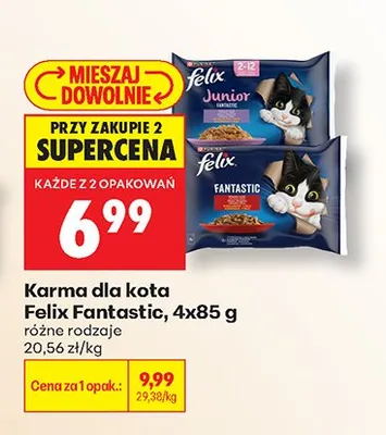 Karma dla kota Felix Junior Fantastic 4-pak promocja w Biedronka