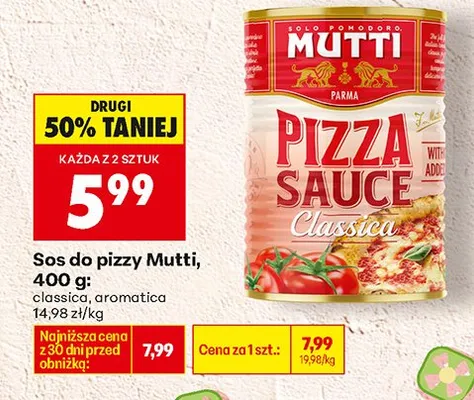 Sos do pizzy Mutti Classica promocja w Biedronka