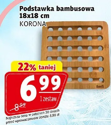 Podstawka bambusowa 18x18cm promocja w Prim Market